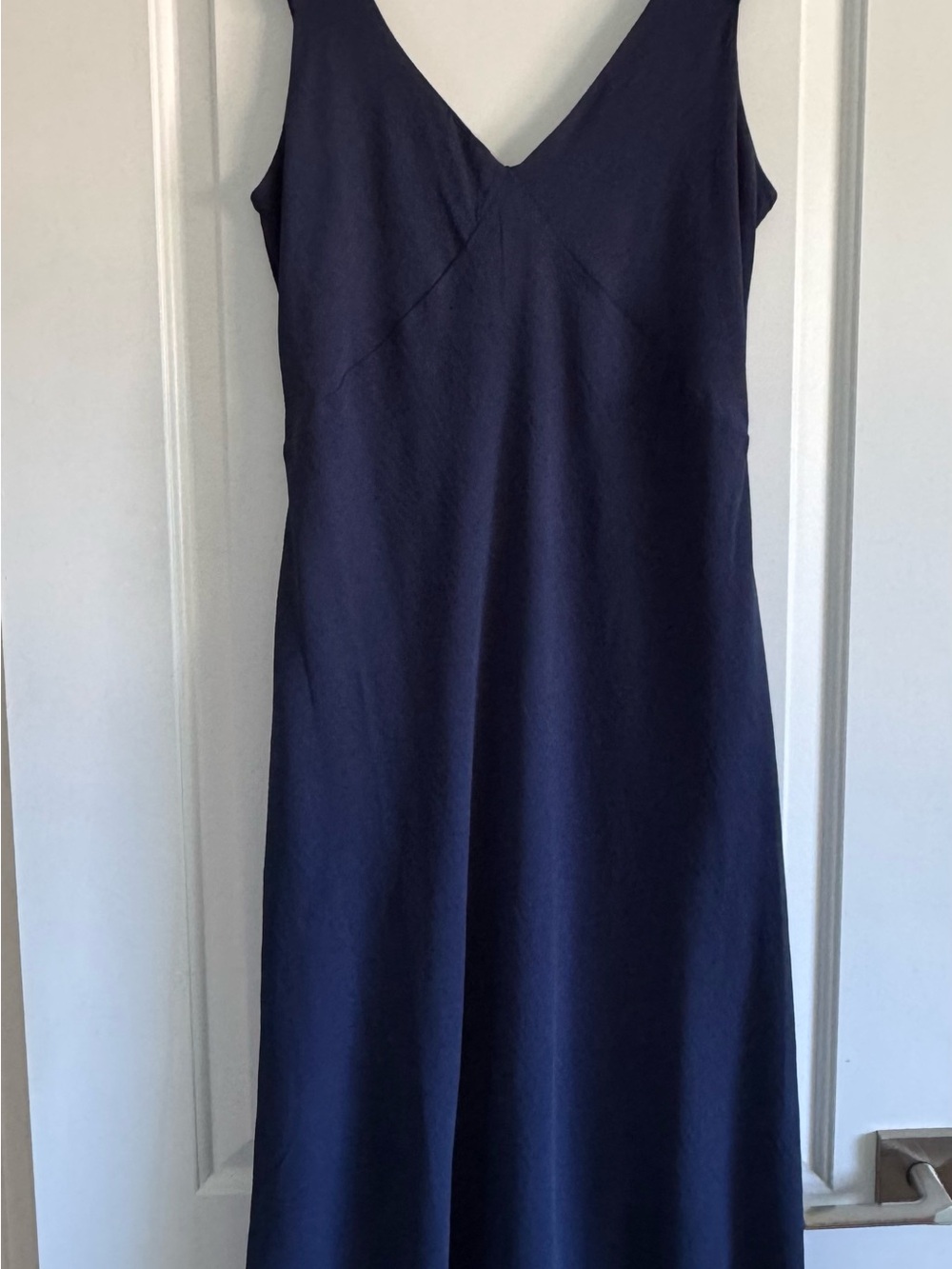 Tahari Navy Sleeveless V-Neck Maxi Dress
